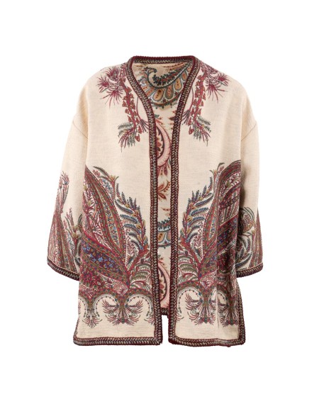 Shop ETRO  Kimono: Etro kesa con paisley floreale.
Vestibilità regular.
Maniche a kimono.
Il capo è completato da passamaneria con un motivo intrecciato a contrasto.
Composizione: 100% poliestere.
Made in Italy.. WRCA0024 AV746-X0801